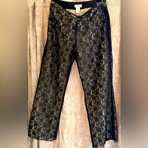 Elegant Black Lace Women's Pants